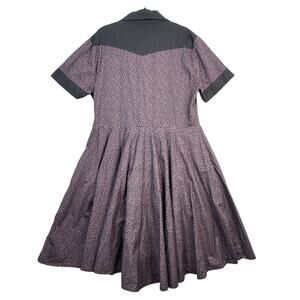 Magnolia Place Vintage-Style Western Swing Dress Black Yokes Dark Florals 4XL